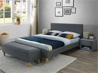 Кровать Signal AZURRO VELVET BLUVEL 14 (серый/дуб) 140/200 ms2601SIGHAL_AZURROV140SZD
