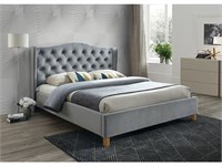 Кровать Signal ASPEN VELVET BLUVEL 14 (серый/дуб) 180/200 ms2601SIGHAL_ASPENV180SZD