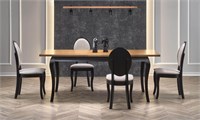Стол обеденный Halmar WINDSOR раскладной (дуб темный/черный) ms2601SIGHAL_V-PL-WINDSOR-ST-C.DAB/CZARNY