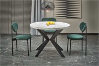 Стол обеденный Halmar PERONI (белый мрамор/черный) ms2601SIGHAL_V-PL-PERONI-ST-MARMUR/CZARNY