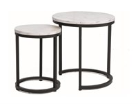 Комплект Signal HOLA, 2 стола журнальных (белый мрамор/черный) ms2601SIGHAL_HOLABMAC