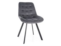 Стул кухонный Signal MONTI Velvet Bluvel 14 поворотный (серый/черный) ms2601SIGHAL_MONTIVCSZ