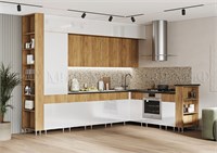 Кухня Техно-5 NEW угловая 3.2 х 2.24м.  Белый глянец/Дуб крафт pn26mf_906574024
