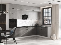 Кухня Рио NEW угловая 3.0х1.8м Компоновка №5  Бетон светлый/Бетон темный Столешница Антарес pn26mf_1074620942