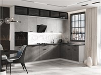 Кухня Рио NEW угловая 3.0х1.8м Компоновка №4  Бетон светлый/Бетон темный Столешница Кастилло темный pn26mf_2054188747
