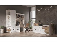 Детская Юниор-4 Вариант 2  Шарли белый/Дуб крафт белый. Кровать 80*160 см pn26mf_1215310159