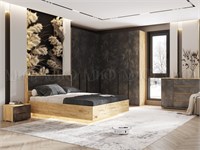 Спальня Марвэл  Мальта Грей/Дуб Крафт Кровать 160 см, Ортопедическое основание металл pn26mf_199533442