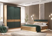 Спальня Роджина  Изумруд/Дуб Крафт Кровать 160 см Ортопедическое основание дерево pn26mf_1403719557