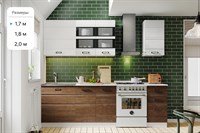 Кухня Техно-2 1,7м (490) (Белый матовый/Дерево, Белый (Антарес)) фасад МДФ 16 мм / Стекло pnnon26mf_08-216447 (378216)