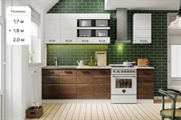 Кухня Техно-2 1,8м (490) (Белый матовый/Дерево, Белый (Антарес)) фасад МДФ / Стекло pnnon26mf_08-216448 (378217)