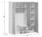 Шкаф платяной Коен SZF3D2S ясень снежный BRW70002222-blBRWl