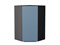 Шкаф верхний угловой Фьюжн Graphite, Silky Blue, 920 В*Ш*Г 920*600*600, фасад МДФ  Silky Blue, корпус  Graphite ms2510VVT_52100
