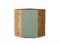 Шкаф верхний угловой Фьюжн Дуб Вотан, Silky Mint, 720 В*Ш*Г 716*600*600, фасад МДФ  Silky Mint, корпус  Дуб Вотан ms2510VVT_60907