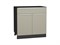 Шкаф нижний с 2-мя дверцами и ящиком Фьюжн Graphite, Silky Grey, 800 В*Ш*Г 816*800*480, фасад МДФ  Silky Grey, корпус  Graphite ms2510VVT_56602