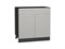 Шкаф нижний с 2-мя дверцами и ящиком Фьюжн Graphite, Silky Light Grey, 800 В*Ш*Г 816*800*480, фасад МДФ  Silky Light Grey, корпус  Graphite ms2510VVT_66681