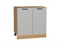 Шкаф нижний с 2-мя дверцами Фрейм Дуб Вотан, Grey Silk, 800 В*Ш*Г 816*800*484, фасад МДФ  Grey Silk, корпус  Дуб Вотан ms2510VVT_69148