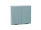 Кухонный гарнитур модульный Флэт-01 В*Ш*Г 2140*2600*600, фасад ЛДСП  Grey-green In 2S, корпус  Белый, столешница  Мрамор черный ms2510VVT_57230