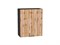 Шкаф верхний с 1-ой дверцей Флэт Graphite, Wotan Oak 2S, 720, 600 В*Ш*Г 716*600*318, фасад ЛДСП  Wotan Oak 2S, корпус  Graphite ms2510VVT_52610