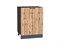 Шкаф нижний с 1-ой дверцей Флэт Graphite, Wotan Oak 2S, 600 В*Ш*Г 816*600*478, фасад ЛДСП  Wotan Oak 2S, корпус  Graphite ms2510VVT_52701