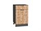 Шкаф нижний с 1-ой дверцей и ящиком Флэт Graphite, Wotan Oak 2S, 500 В*Ш*Г 816*500*478, фасад ЛДСП  Wotan Oak 2S, корпус  Graphite ms2510VVT_52685