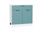Шкаф нижний с 2-мя дверцами и ящиком Флэт Белый, Grey-green In 2S, 800 В*Ш*Г 816*800*478, фасад ЛДСП  Grey-green In 2S, корпус  Белый ms2510VVT_56951