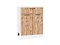 Шкаф нижний с 2-мя дверцами и ящиком Флэт Белый, Wotan Oak 2S, 600 В*Ш*Г 816*600*478, фасад ЛДСП  Wotan Oak 2S, корпус  Белый ms2510VVT_52716