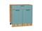 Шкаф нижний с 2-мя дверцами и ящиком Флэт Дуб Вотан, Grey-green In 2S, 800 В*Ш*Г 816*800*478, фасад ЛДСП  Grey-green In 2S, корпус  Дуб Вотан ms2510VVT_62559