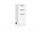 Шкаф нижний с 3-мя ящиками Флэт Белый, White In 2S, 300 В*Ш*Г 816*300*478, фасад ЛДСП  White In 2S, корпус  Белый ms2510VVT_55706