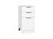Шкаф нижний с 3-мя ящиками Флэт Белый, White In 2S, 400 В*Ш*Г 816*400*478, фасад ЛДСП  White In 2S, корпус  Белый ms2510VVT_55707