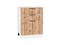 Шкаф нижний с 3-мя ящиками Флэт Белый, Wotan Oak 2S, 600 В*Ш*Г 816*600*478, фасад ЛДСП  Wotan Oak 2S, корпус  Белый ms2510VVT_52731