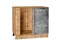Шкаф нижний угловой Флэт Дуб Вотан, Temple Stone 2S В*Ш*Г 816*890*478, фасад ЛДСП  Temple Stone 2S, корпус  Дуб Вотан ms2510VVT_62608