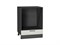 Шкаф нижний под духовку Флэт Graphite, Cashmere In 2S, 600 В*Ш*Г 816*600*476, фасад ЛДСП  Cashmere In 2S, корпус  Graphite ms2510VVT_55782