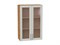 Шкаф верхний с 2-мя остекленными дверцами Сканди Дуб Вотан, Cappuccino Softwood, 920, 600 В*Ш*Г 920*600*320, фасад МДФ/Стекло  Cappuccino Softwood, корпус  Дуб Вотан ms2510VVT_62958