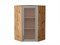 Шкаф верхний угловой остекленный Сканди Дуб Вотан, Grey Softwood, 920 В*Ш*Г 920*600*600, фасад МДФ/Стекло  Grey Softwood, корпус  Дуб Вотан ms2510VVT_62971