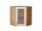 Шкаф верхний угловой остекленный Лофт Дуб Вотан, Nordic Oak, 720 В*Ш*Г 716*600*600, фасад МДФ/Стекло  Nordic Oak, корпус  Дуб Вотан ms2510VVT_63318