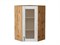 Шкаф верхний угловой остекленный Лофт Дуб Вотан, Nordic Oak, 920 В*Ш*Г 920*600*600, фасад МДФ/Стекло  Nordic Oak, корпус  Дуб Вотан ms2510VVT_63319