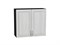Шкаф верхний с 2-мя дверцами Шале Graphite, White Dreamline, 720, 800 В*Ш*Г 716*800*320, фасад МДФ  White Dreamline, корпус  Graphite ms2510VVT_53816