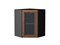 Шкаф верхний угловой остекленный Шале Graphite, Brown Dreamline, 720 В*Ш*Г 716*600*600, фасад МДФ/Стекло  Brown Dreamline, корпус  Graphite ms2510VVT_53857