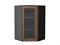 Шкаф верхний угловой остекленный Шале Graphite, Brown Dreamline, 920 В*Ш*Г 920*600*600, фасад МДФ/Стекло  Brown Dreamline, корпус  Graphite ms2510VVT_53858