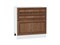 Шкаф нижний с 3-мя ящиками Шале Белый, Brown Dreamline, 800 В*Ш*Г 816*800*480, фасад МДФ  Brown Dreamline, корпус  Белый ms2510VVT_53997