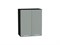 Шкаф верхний с 2-мя дверцами Квадро Graphite, Аквамарин, 720, 600 В*Ш*Г 716*600*321, фасад МДФ  Аквамарин, корпус  Graphite ms2510VVT_73179