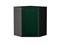 Шкаф верхний угловой Дублин Graphite, Special Green, 720 В*Ш*Г 716*600*600, фасад МДФ  Special Green, корпус  Graphite ms2510VVT_73239