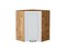 Шкаф верхний угловой Ницца Дуб Вотан, Blanco, 720 В*Ш*Г 716*600*600, фасад МДФ  Blanco, корпус  Дуб Вотан ms2510VVT_64333